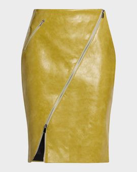 Toccin Verena Asymmetric Faux Leather Pencil Skirt