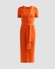 Toccin Women's Agnes Ribbed Tie-Front Midi Dress - 1