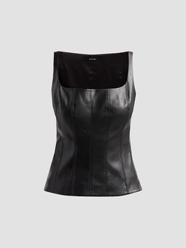 Toccin Women's Bibi Sculpted Faux Leather Top