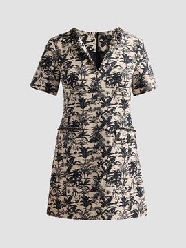 Toccin Women's Blythe Palm Tree Jacquard Mini Shift Dress