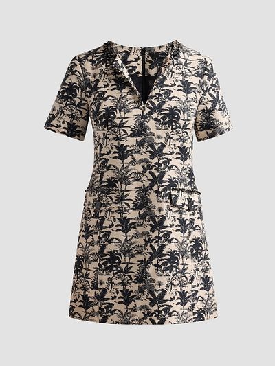 Toccin Women's Blythe Palm Tree Jacquard Mini Shift Dress