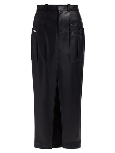 Toccin Women's Fallon Faux Leather Cargo Midi-Skirt