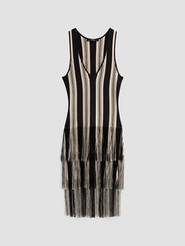 Toccin Women's Finley Cotton-Blend Stripe Fringe Minidress