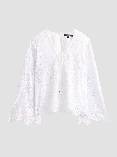 Toccin Women's Halina Broderie Anglaise Tieneck Blouse