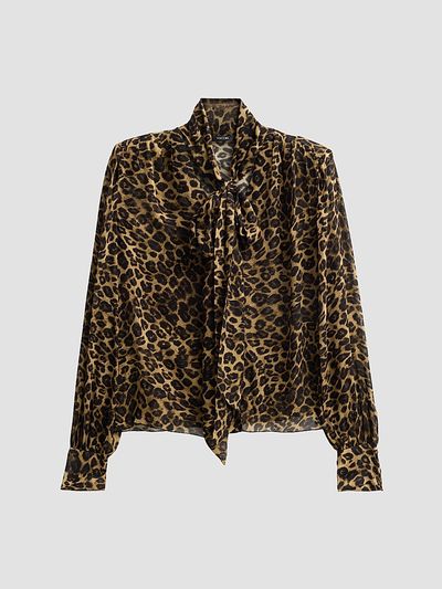 Toccin Women's Kaila Leopard Print Blouse
