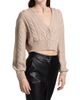 Toccin Women's Luxe Cable Knit Wool-Cashmere Cardigan - 4