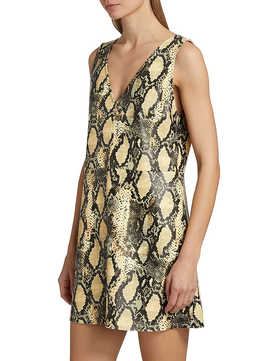 Toccin - Women's Malia Snakeskin Faux Leather Shift Dress