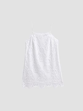 Toccin Women's Olivera Lace Cotton Shift Mini Dress