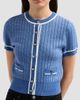Toccin Women's Patra Contrast-Trim Knit Short-Sleeve Cardigan - 5