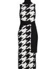 Toccin Women's Peggy Houndstooth Turtleneck Tie-Waist Midi-Dress - 1