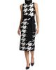 Toccin Women's Peggy Houndstooth Turtleneck Tie-Waist Midi-Dress - 2