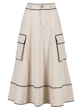 Toccin Women's Shiloh High-Waist Cargo Midi Skirt