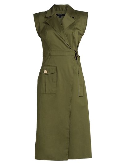 Toccin Women's Silvia Stretch-Cotton Wrap Midi-Dress