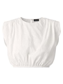 Toccin Women's Sirelle Linen-Cotton Crop Top