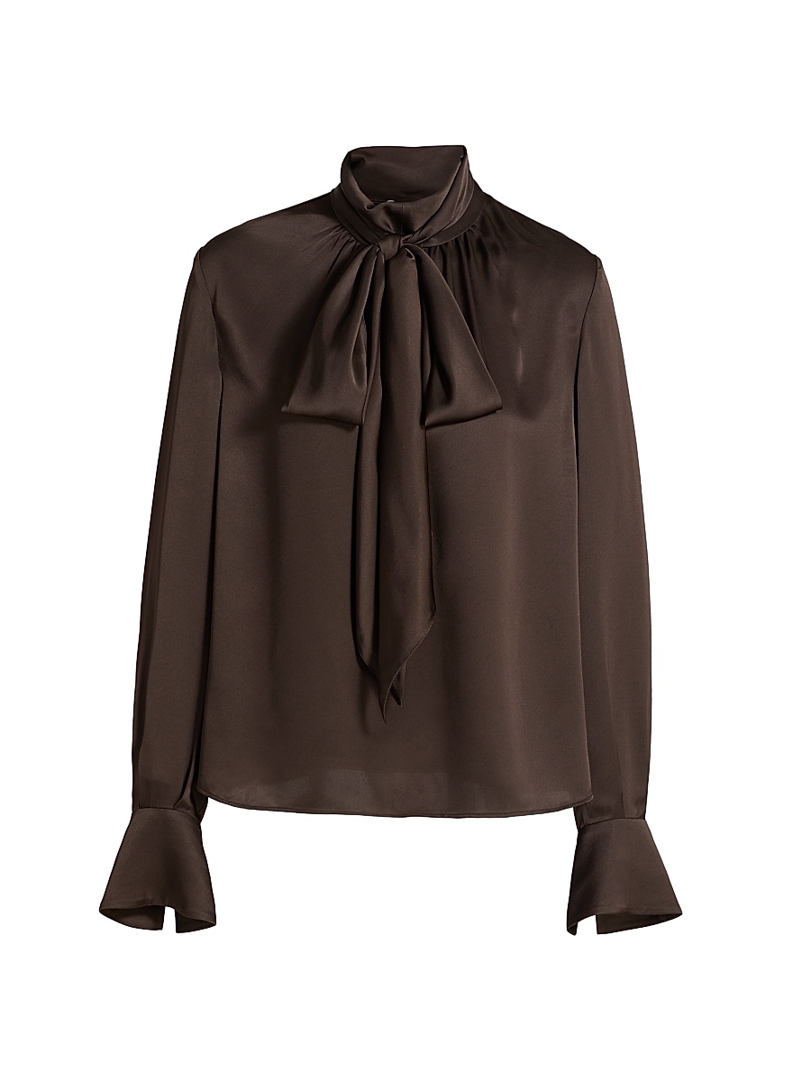 Toccin - Women's Veronica Satin Pussy-Bow Blouse