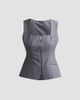 Toccin Women's Yara Melange Suiting Zip Vest - 1