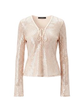 Toccin Women's Zuri Sequin Flare Sleeve Top