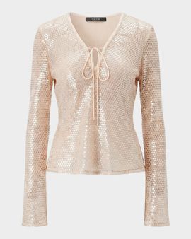 Toccin Zuri Sequined V-Neck Top