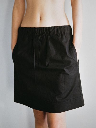 Tocoll Cotton Half Skirt - Black
