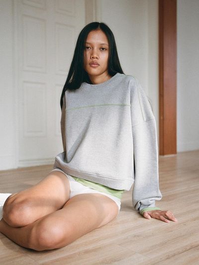 Tocoll Needle Point Cut Sweatshirt [Grey]