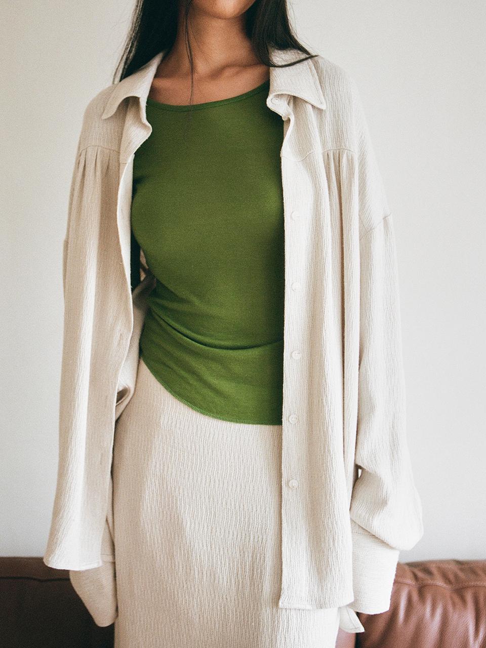 Tocoll Pigment Linen Shirt [Natural]