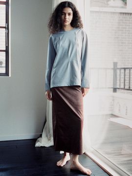 Tocoll Point Stitch Long Sleeve Top - Blue