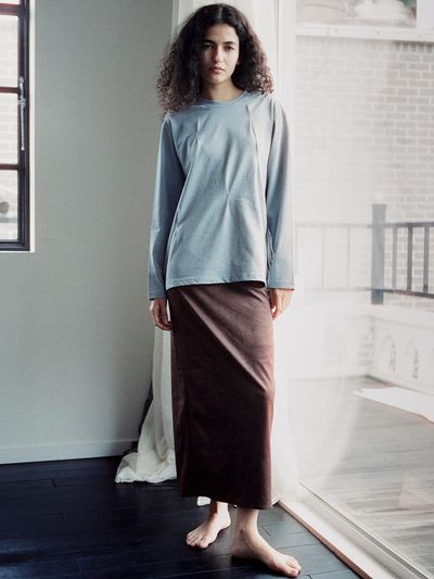 Tocoll Point Stitch Long Sleeve Top - Blue