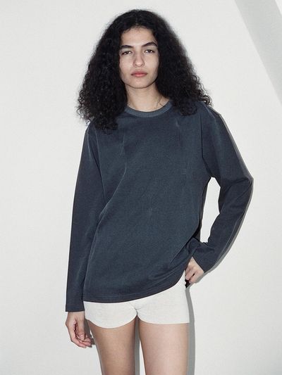 Tocoll Point Stitch Long Sleeve Top - Charcoal