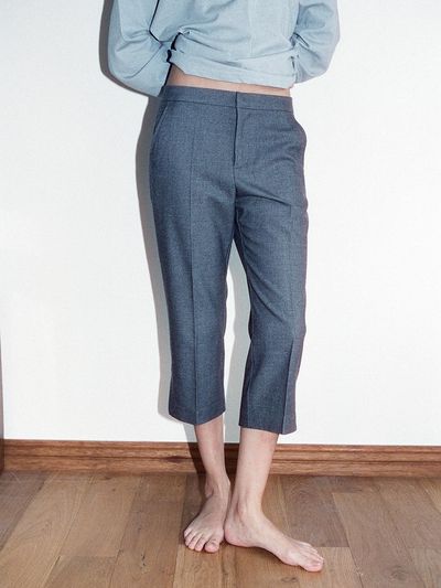 Tocoll Semi Slim Midi Pants - Grey