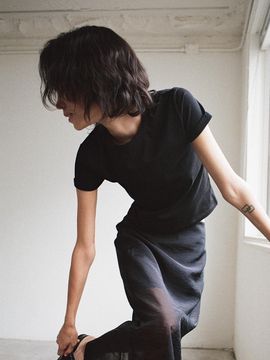 Tocoll Turn Up Top - Black