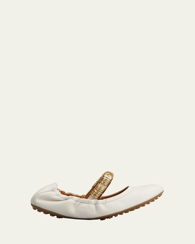 Tod's Cosmo Rings Leather Ballerina Flats