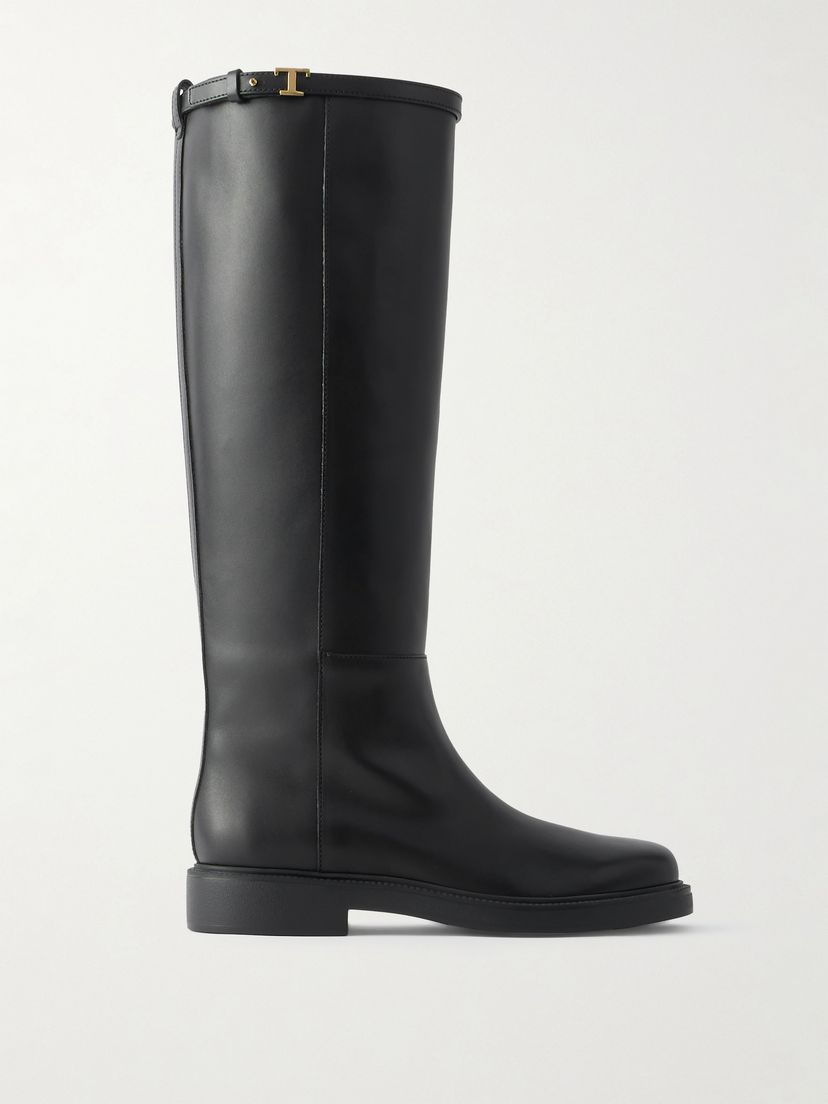 TOD'S Gomma embellished leather knee boots