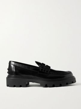 TOD'S Gomma Pesante glossed-leather loafers