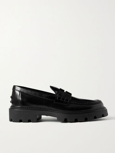 TOD'S Gomma Pesante glossed-leather loafers