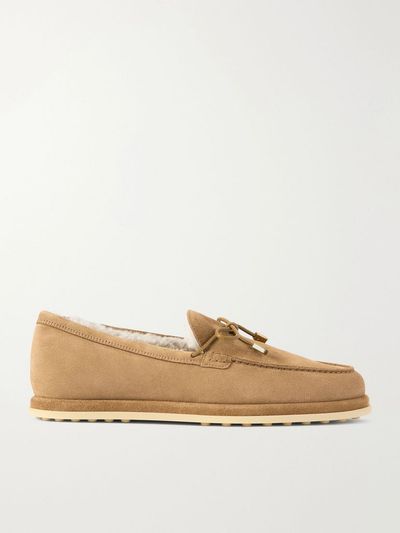 TOD'S Gommino shearling suede loafers