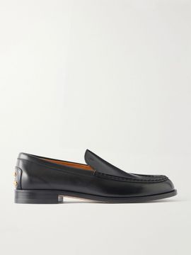 TOD'S Logo-debossed studded leather loafers