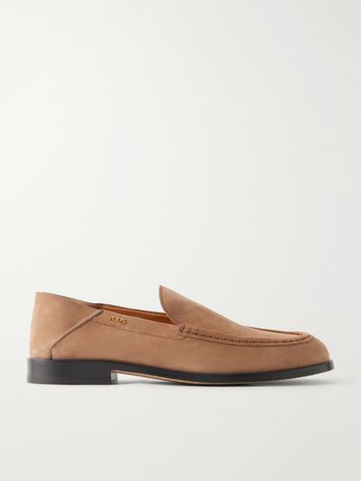 TOD'S Logo-detailed suede loafers