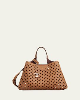 Tod's Micro Timeless T Cutout Leather Shoulder Bag