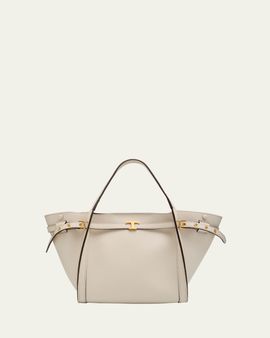 Tod's Small Timeless T Belted Leather Shopping Tote Bag