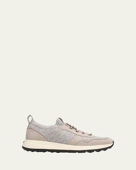 Tod's Sportiva Knit Suede Trainer Sneakers