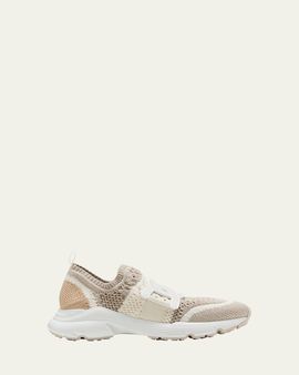 Tod's Stretch Woven Cotton Runner Sneakers
