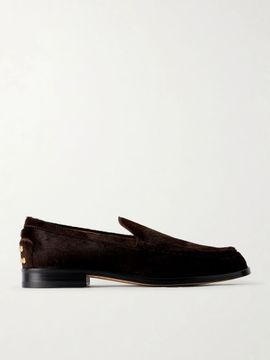 TOD'S Studded calf hair loafers