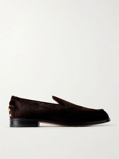 TOD'S Studded calf hair loafers