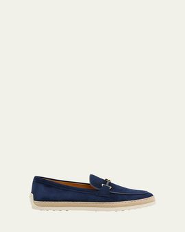 Tod's Suede T-Ring Espadrille Loafers