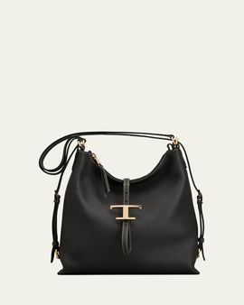Tod's T Timeless Grain Leather Shoulder Bag