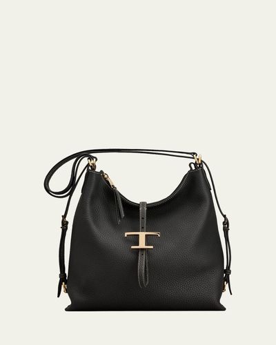 Tod's T Timeless Grain Leather Shoulder Bag