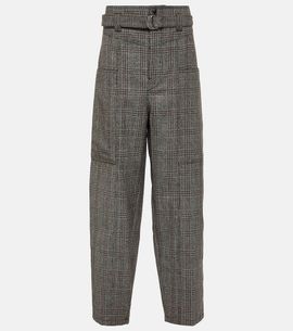 Tod's Tod's Checked high-rise virgin wool pants