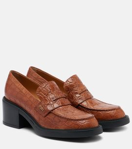 Tod's Tod's Croc-effect leather loafer pumps