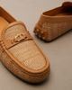 Tod's Tod's Gommino leather-trimmed raffia loafers - 6