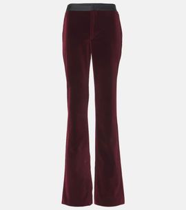 Tod's Tod's High-rise cotton velvet flared pants